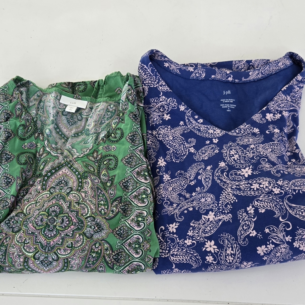 J. Jill Women's Bundle Paisley Tops L Tall